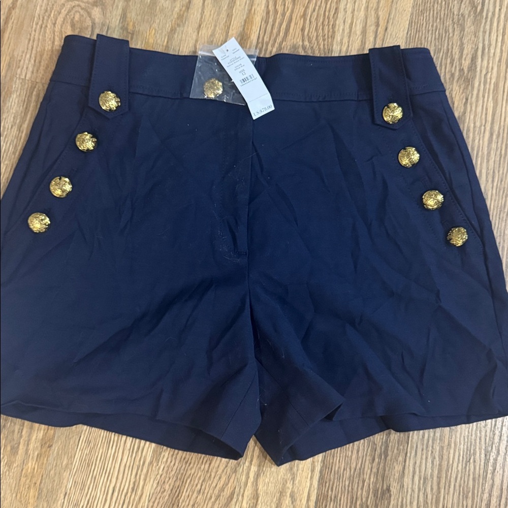 White House Black Market Navy Shorts with Gold Buttons
